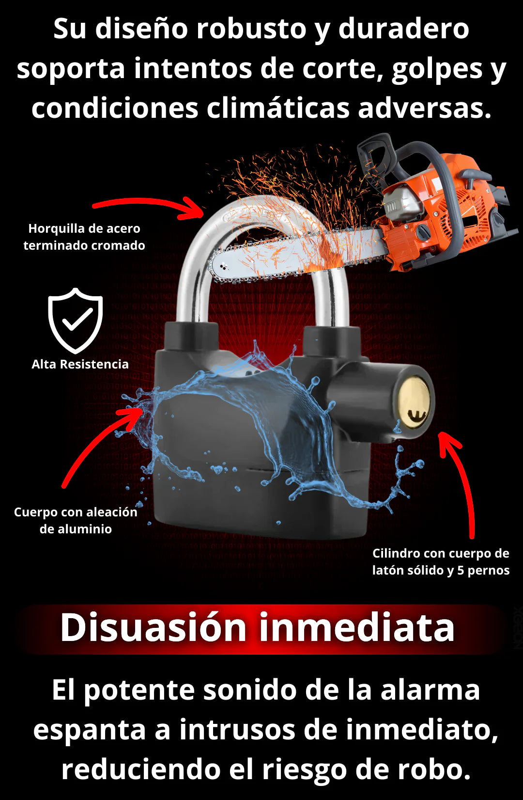 CANDADO DE SEGURIDAD CON ALARMA: MÁXIMA SEGURIDAD 🔒