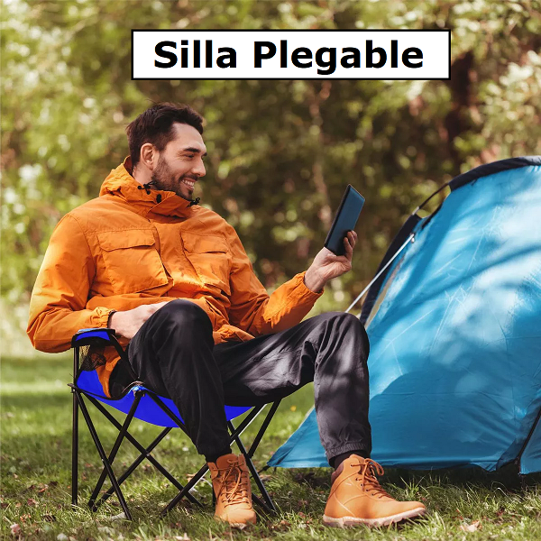 SILLA PLEGABLE CON PORTAVASOS