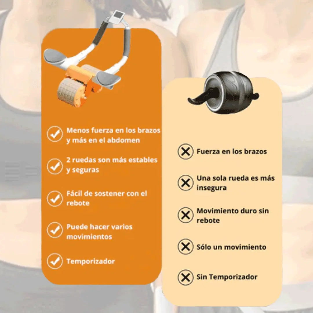 RUEDA ABDOMINAL + CRONÓMETRO + SOPORTE CELULAR 🔥⏱️📲