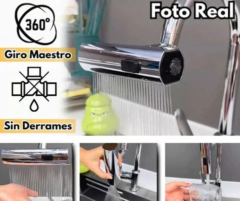 GRIFO AHORRADOR MULTIFUNCIONAL EN CASCADA 4 EN 1