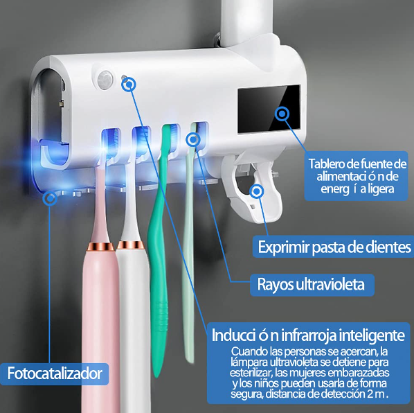 DISPENSADOR CREMA + ESTERILIZADOR UV + PORTA CEPILLOS 😱🔥