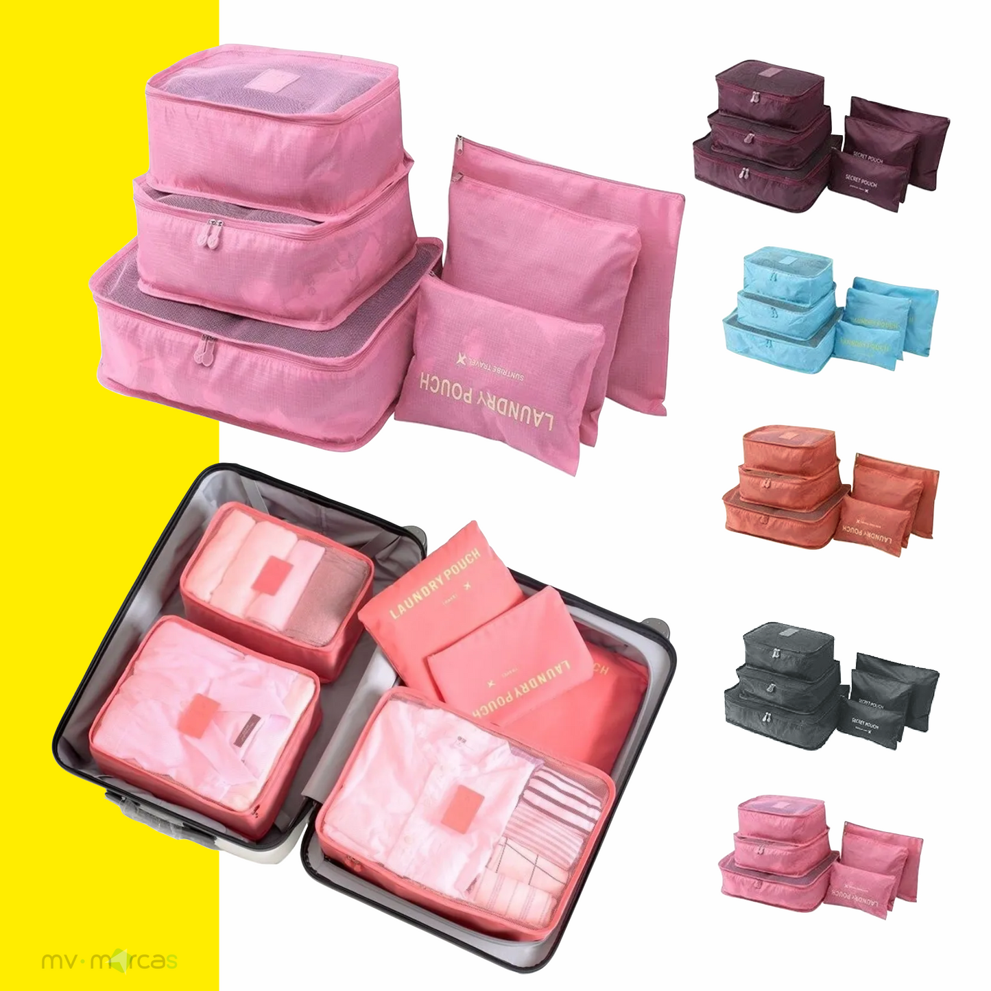 ORGANIZADOR PARA VIAJE (SET 6 PIEZAS)