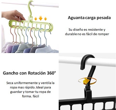 SET GANCHOS DE ROPA AHORRADORES DE ESPACIO