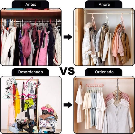 SET GANCHOS DE ROPA AHORRADORES DE ESPACIO