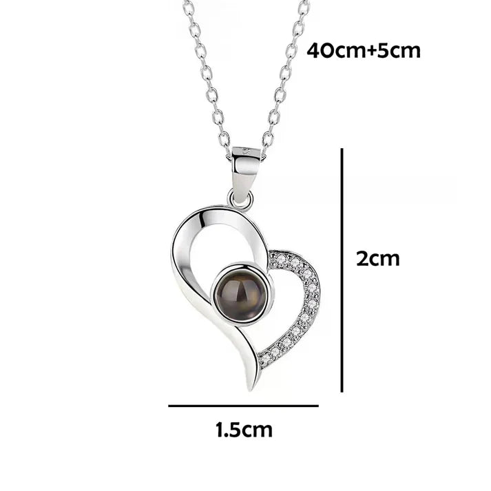 COLLAR TE AMO EN 100 IDIOMAS + CAJA DE REGALO EN FORMA DE CORAZÓN 💖