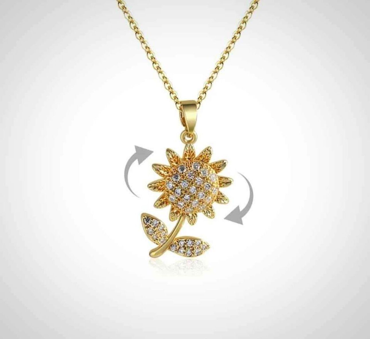 EXCLUSIVO COLLAR GIRATORIO GIRASOL CON RAMAS Y HOJAS 🌻