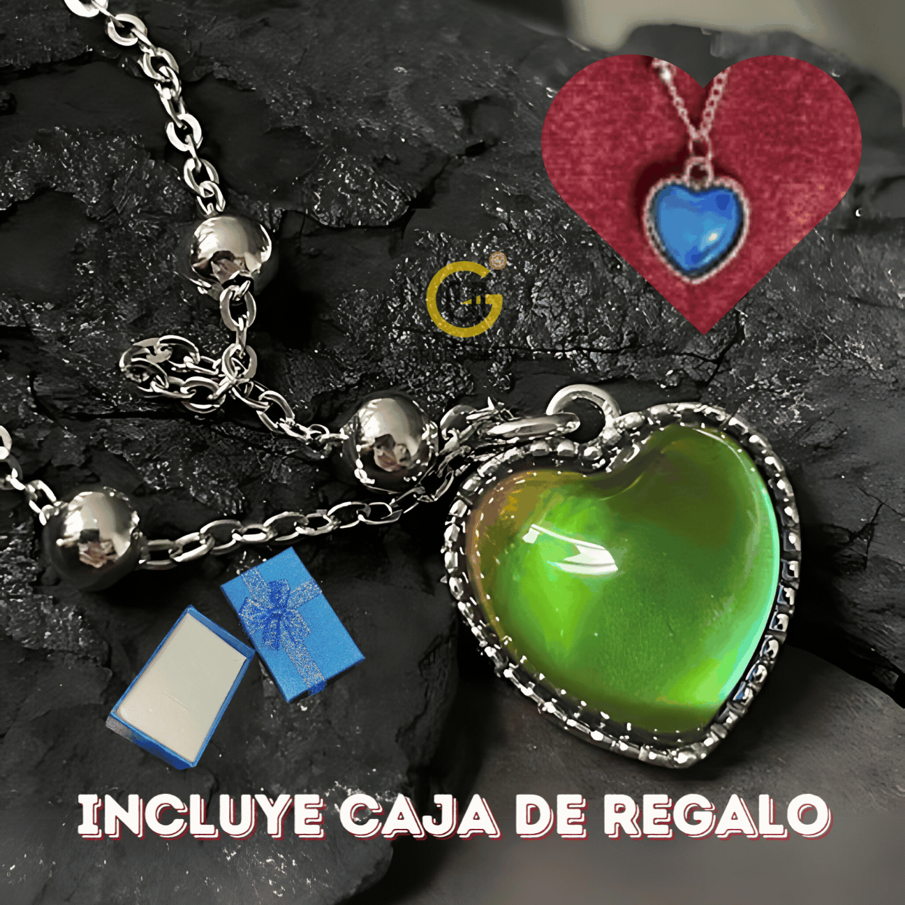 COLLAR CORAZÓN EMOCIONES + CAJA DE REGALO ♥️