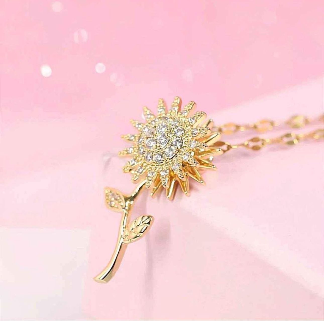 EXCLUSIVO COLLAR GIRATORIO GIRASOL CON RAMAS Y HOJAS 🌻