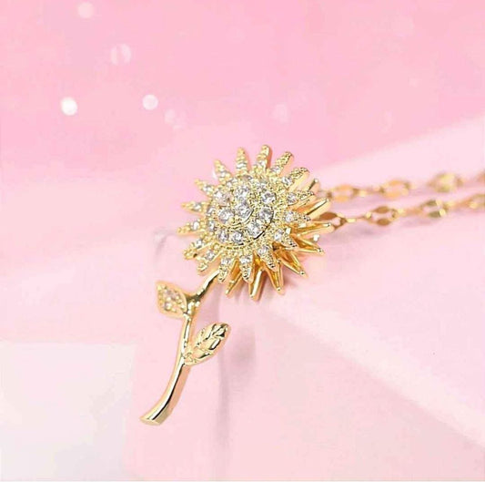 EXCLUSIVO COLLAR GIRATORIO GIRASOL CON RAMAS Y HOJAS 🌻