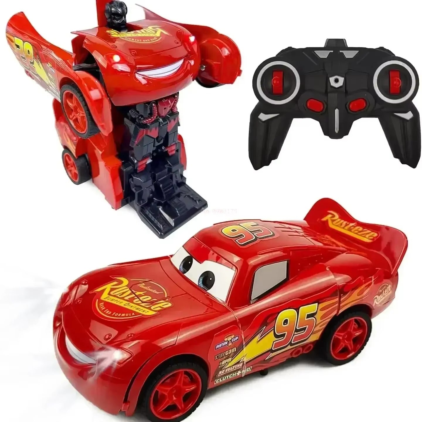 TRANSFORMER RAYO MCQUEEN + CONTROL REMOTO 🚗🎮
