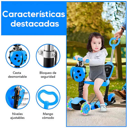 SUPER PATINETA SCOOTER 5 EN 1 PARA NIÑOS 🛹⛸️