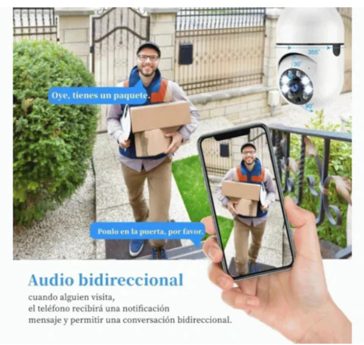 CÁMARA DE SEGURIDAD TIPO BOMBILLO + HD 1080P + WIFI 🛜
