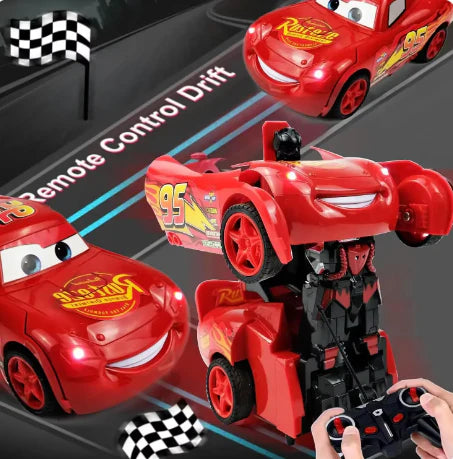 TRANSFORMER RAYO MCQUEEN + CONTROL REMOTO 🚗🎮