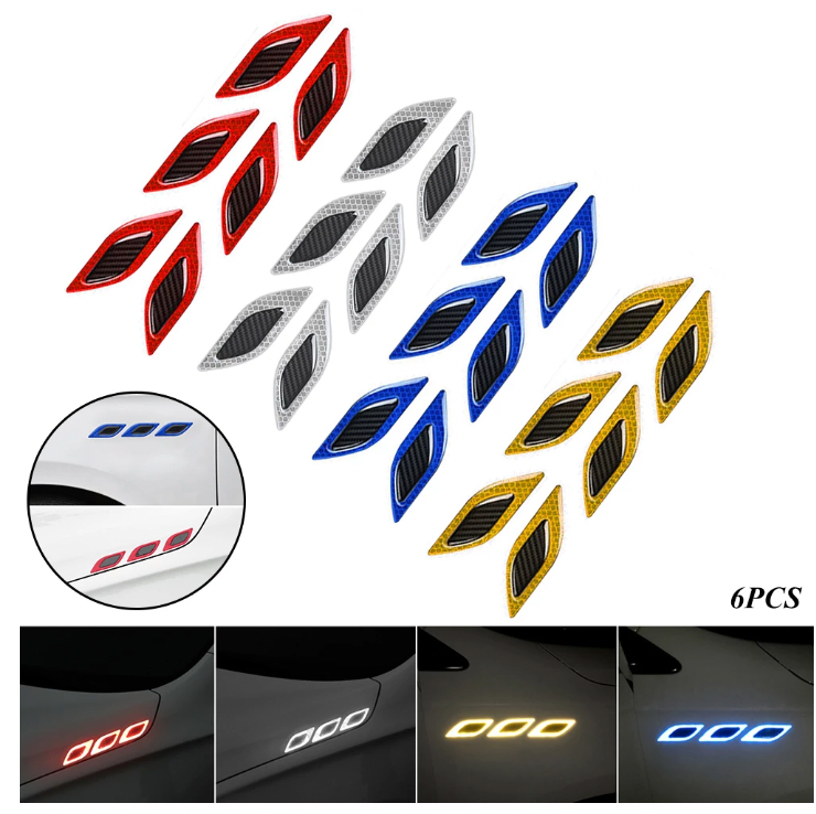 ADHESIVO REFLECTIVO PARA CARROS - PROTECCIÓN Y ESTILO (SET X6)
