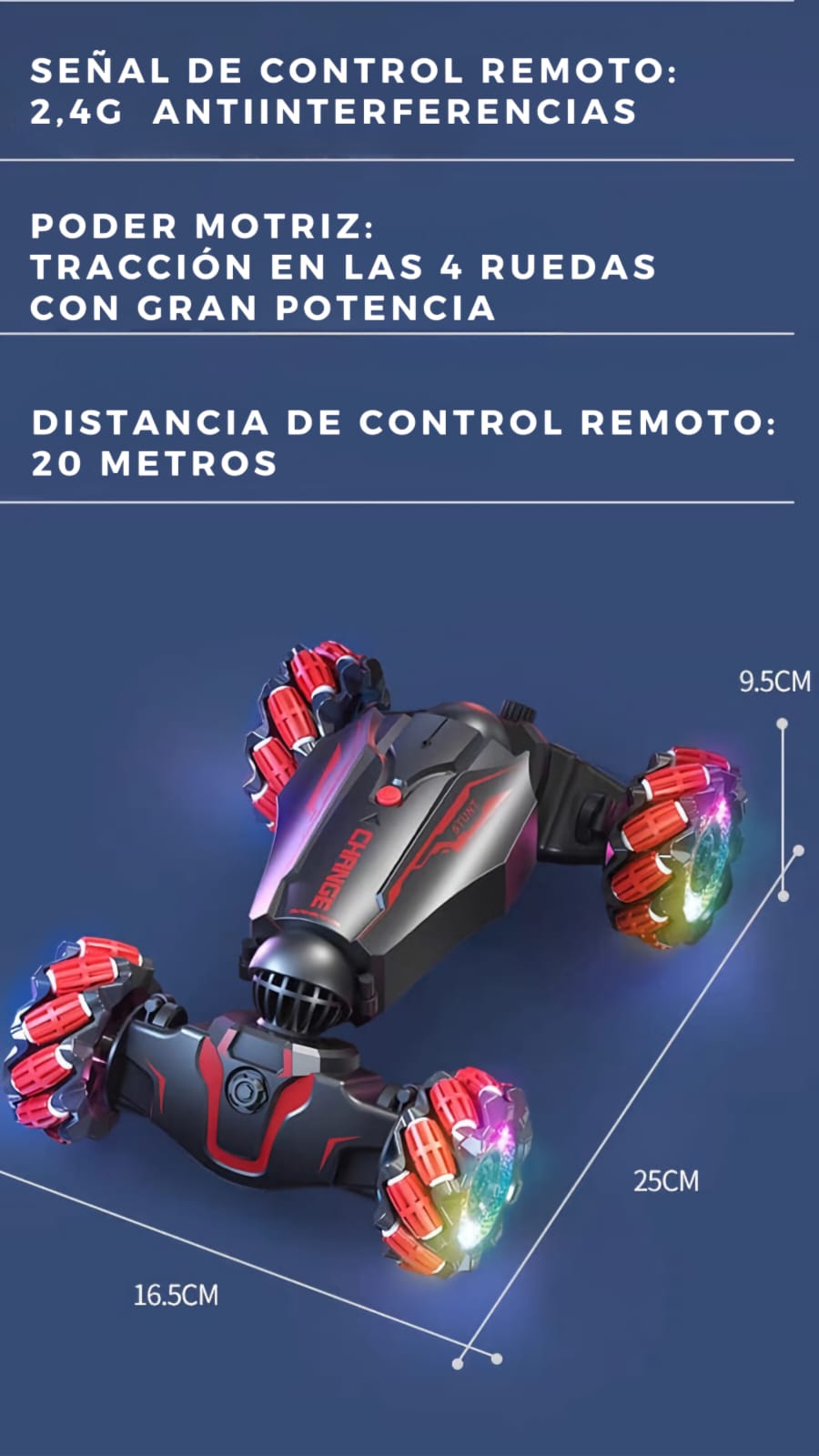 STUNT CAR® CARRO SENSORIAL + CONTROL REMOTO 🎮🚗
