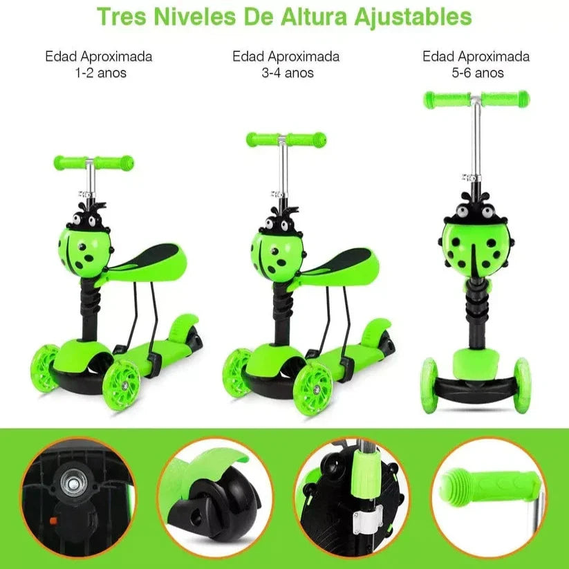 SUPER PATINETA SCOOTER 5 EN 1 PARA NIÑOS 🛹⛸️