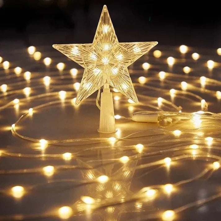Estrella En Cascada Hiperrealista - Con Paneles Solares - Magic Christmas 🎅🎄