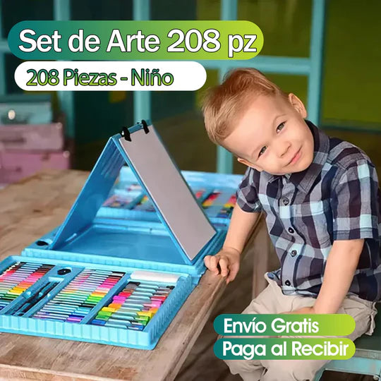 MEGA SET DE ARTE DE 208 PIEZAS NIÑOS / NIÑAS 🖼️🎨