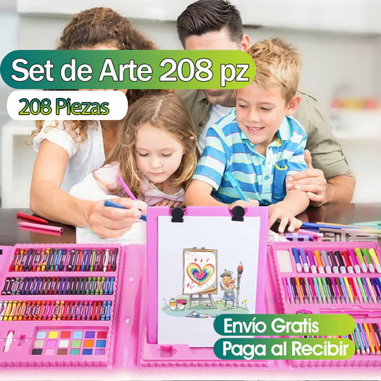 MEGA SET DE ARTE DE 208 PIEZAS NIÑOS / NIÑAS 🖼️🎨